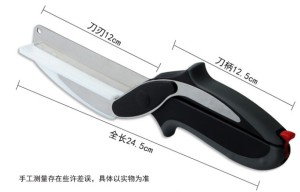 Stainless Steel 2 in 1 Knife and Cutting Board, Clever Cutter, Vegetable Scissors